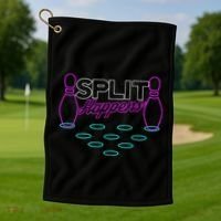 Split Happens Funny Bowling Golf Towel thumb 1