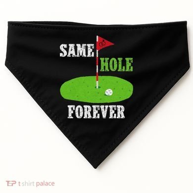 Same Hole Forever Groom Bachelor Party Funny Golf Married USA-Made Doggie Bandana