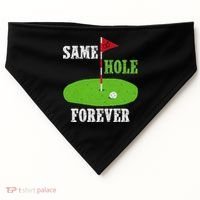 Same Hole Forever Groom Bachelor Party Funny Golf Married USA-Made Doggie Bandana thumb 0