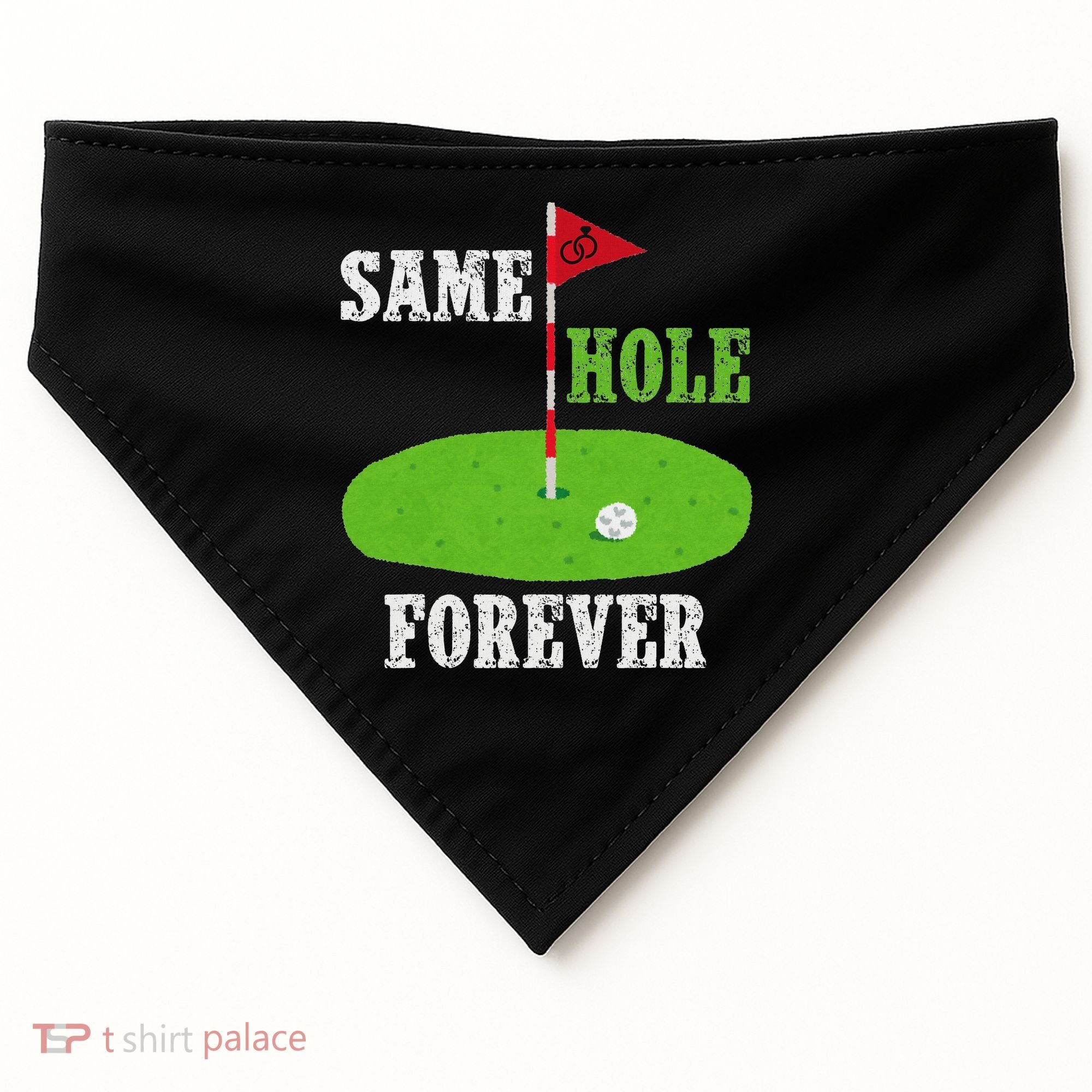 Same Hole Forever Groom Bachelor Party Funny Golf Married USA-Made Doggie Bandana