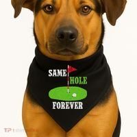 Same Hole Forever Groom Bachelor Party Funny Golf Married USA-Made Doggie Bandana thumb 1