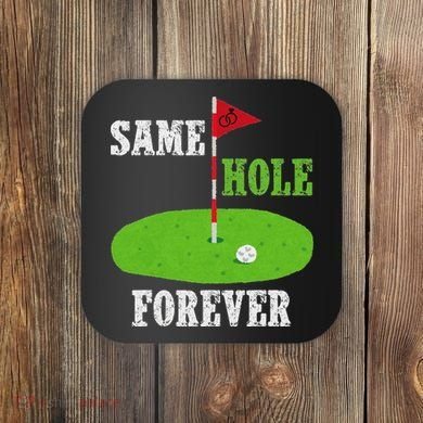 Same Hole Forever Groom Bachelor Party Funny Golf Married Coaster