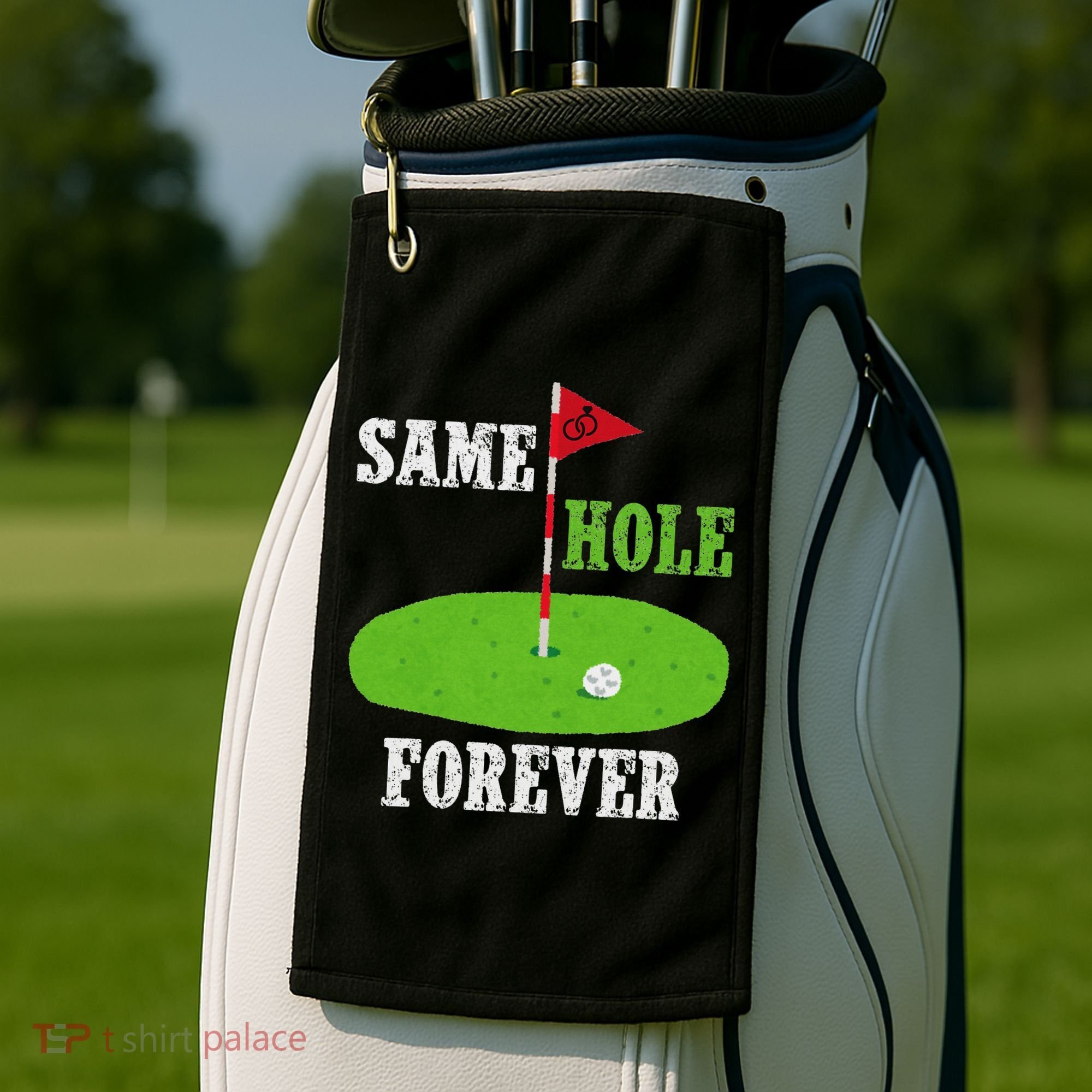Same Hole Forever Groom Bachelor Party Funny Golf Married Golf Towel