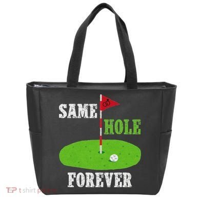 Same Hole Forever Groom Bachelor Party Funny Golf Married Tote Bag