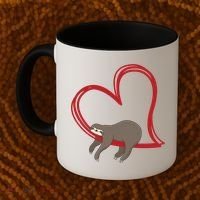 Sloth Heart Funny Gift Love Sloths Funny Gift Funny Gift Coffee Mug thumb 2