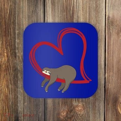Sloth Heart Funny Gift Love Sloths Funny Gift Funny Gift Coaster