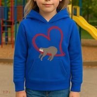 Sloth Heart Funny Gift Love Sloths Funny Gift Funny Gift Kids Hoodie thumb 3