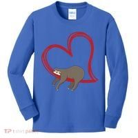 Sloth Heart Funny Gift Love Sloths Funny Gift Funny Gift Kids Long Sleeve Shirt thumb 0