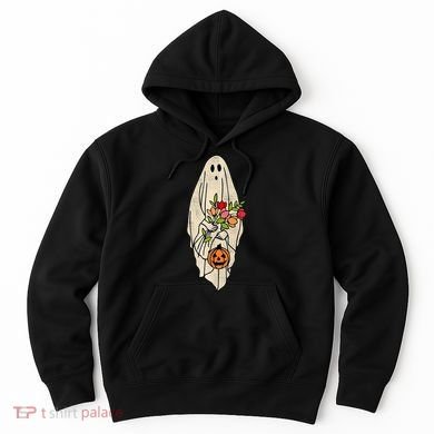 Spooky Halloween Floral Ghost Hoodie