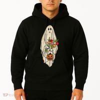 Spooky Halloween Floral Ghost Hoodie thumb 2