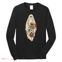 Spooky Halloween Floral Ghost Long Sleeve Shirt thumb 0