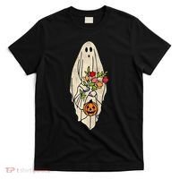 Spooky Halloween Floral Ghost T-Shirt thumb 0