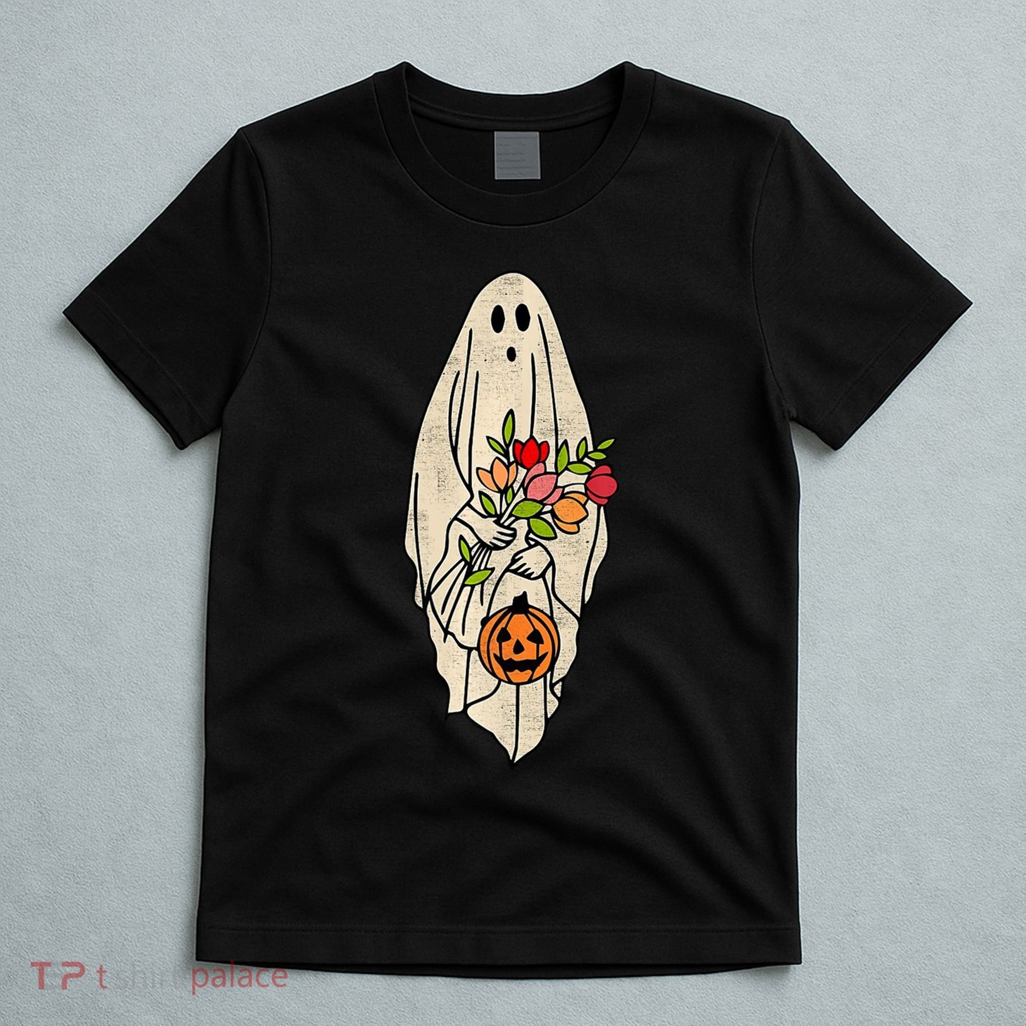 Spooky Halloween Floral Ghost T-Shirt