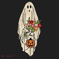 Spooky Halloween Floral Ghost Beanie thumb 2