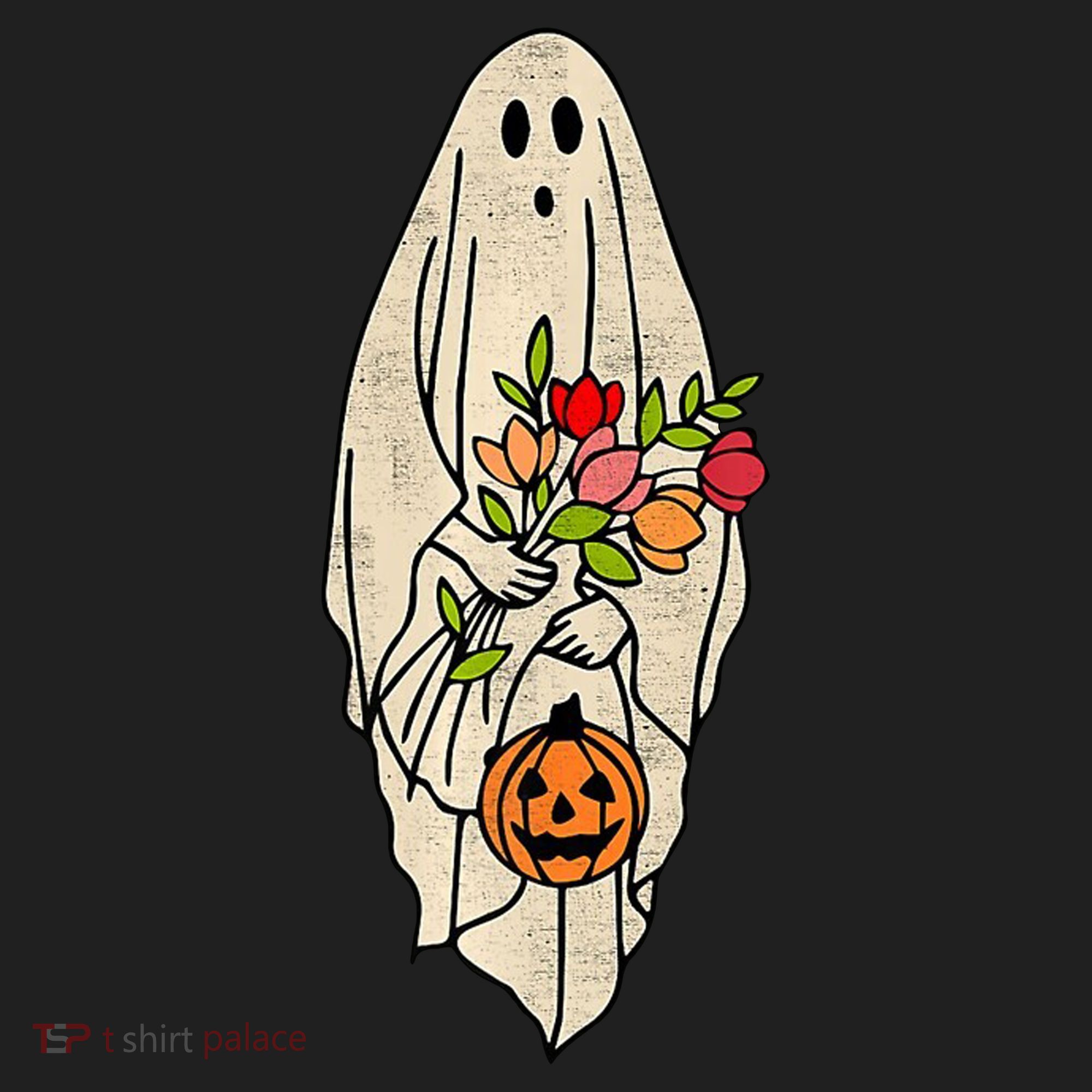 Spooky Halloween Floral Ghost Beanie