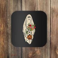 Spooky Halloween Floral Ghost Coaster thumb 0