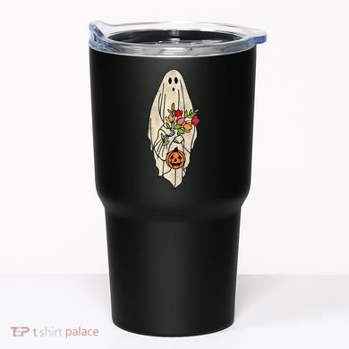 Spooky Halloween Floral Ghost Tumbler