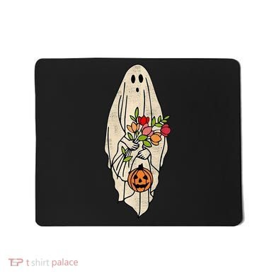 Spooky Halloween Floral Ghost Mousepad