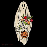 Spooky Halloween Floral Ghost Ornament thumb 1