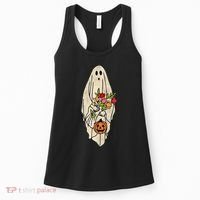 Spooky Halloween Floral Ghost Women's Tank Top thumb 0