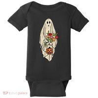 Spooky Halloween Floral Ghost Baby Bodysuit thumb 0