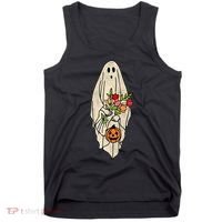 Spooky Halloween Floral Ghost Tank Top thumb 0