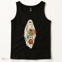 Spooky Halloween Floral Ghost Tank Top thumb 2