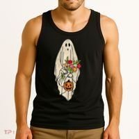 Spooky Halloween Floral Ghost Tank Top thumb 3