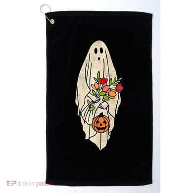 Spooky Halloween Floral Ghost Golf Towel