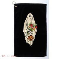 Spooky Halloween Floral Ghost Golf Towel thumb 0