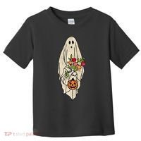 Spooky Halloween Floral Ghost Toddler T-Shirt thumb 0