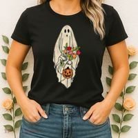 Spooky Halloween Floral Ghost Women's T-Shirt thumb 2