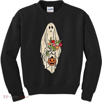 Spooky Halloween Floral Ghost Kids Sweatshirt