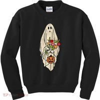 Spooky Halloween Floral Ghost Kids Sweatshirt thumb 0