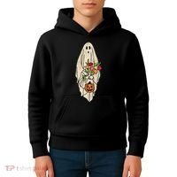 Spooky Halloween Floral Ghost Kids Hoodie thumb 4