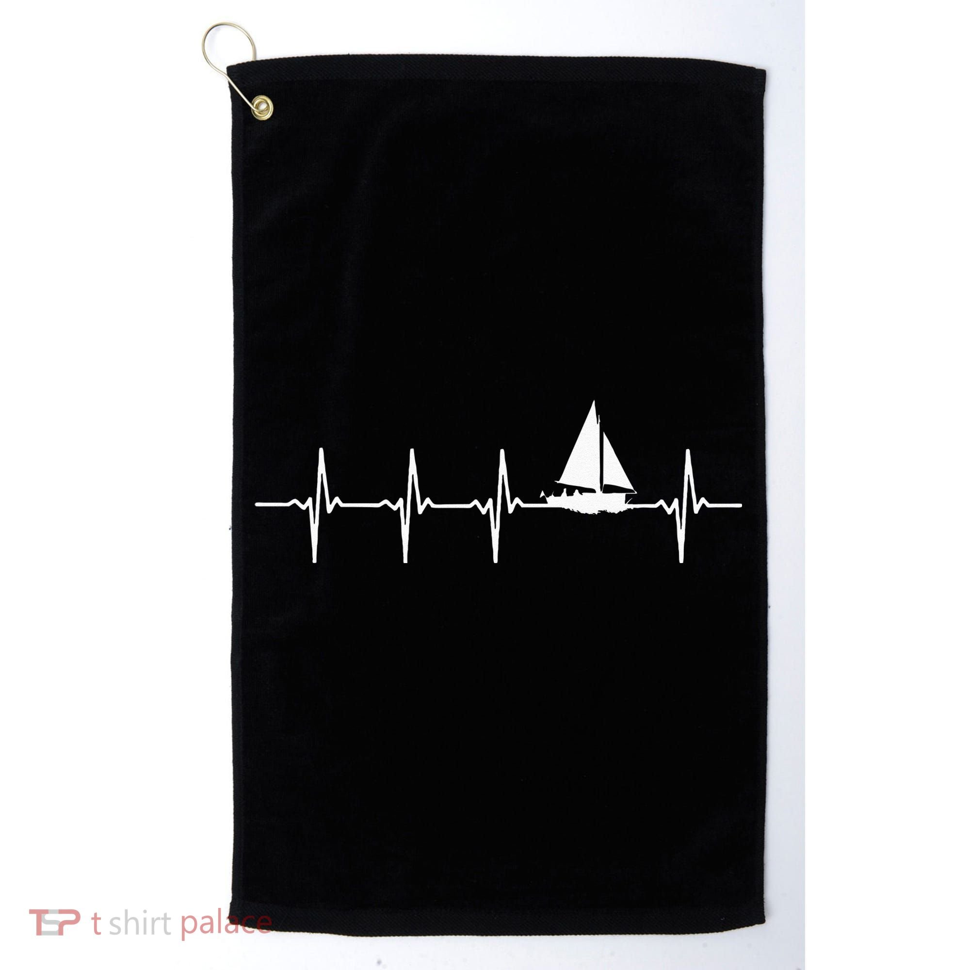 Sailing Heartbeat For Sailors Golf Towel