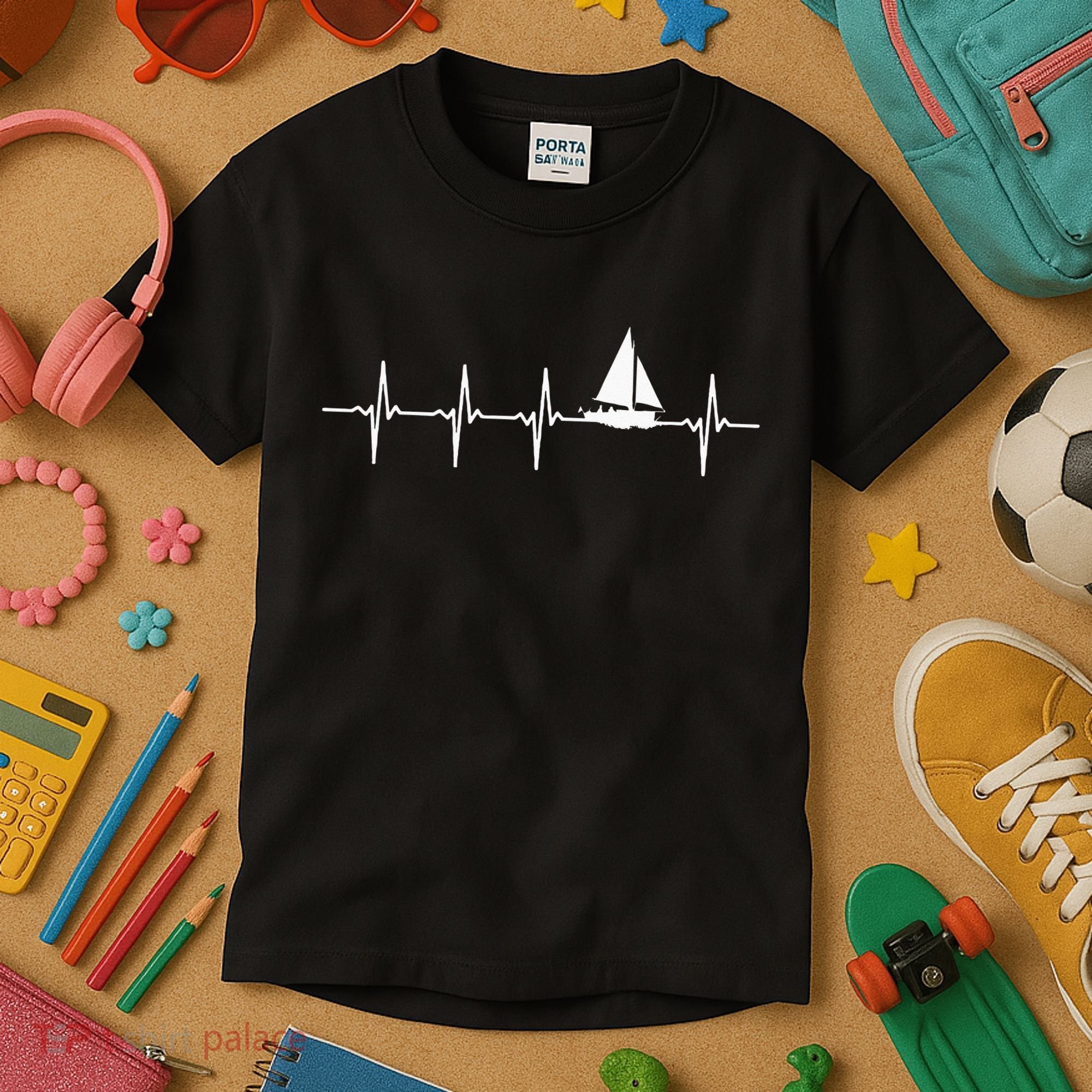 Sailing Heartbeat For Sailors Kids T-Shirt
