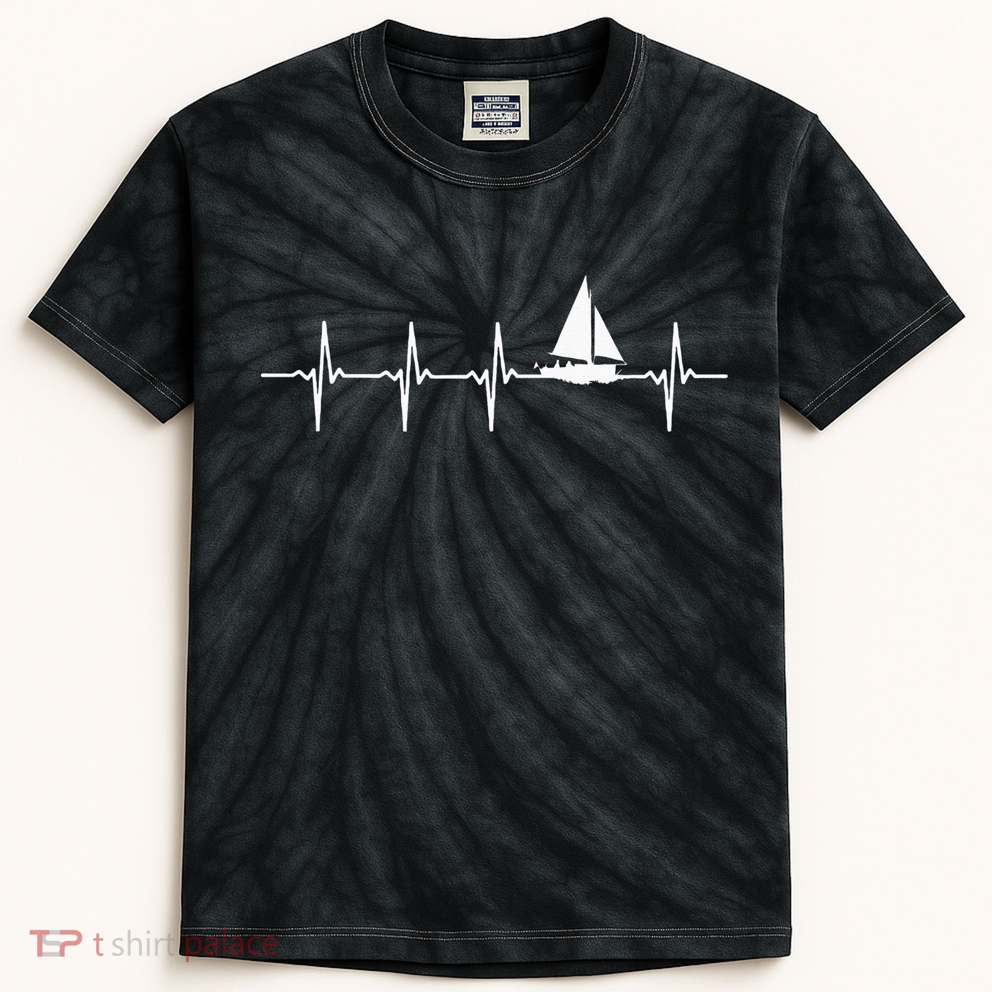 Sailing Heartbeat For Sailors Kids Tie-Dye T-Shirt