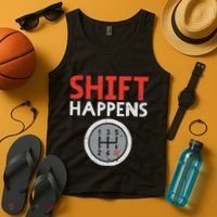Shift Happens Funny Car Gear Pun Race Driver Racing Gift Tank Top thumb 4