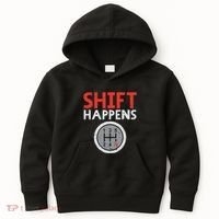 Shift Happens Funny Car Gear Pun Race Driver Racing Gift Kids Hoodie thumb 0