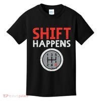 Shift Happens Funny Car Gear Pun Race Driver Racing Gift Kids T-Shirt thumb 0