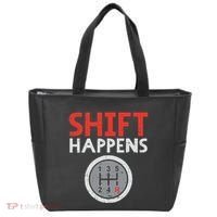 Shift Happens Funny Car Gear Pun Race Driver Racing Gift Tote Bag thumb 0