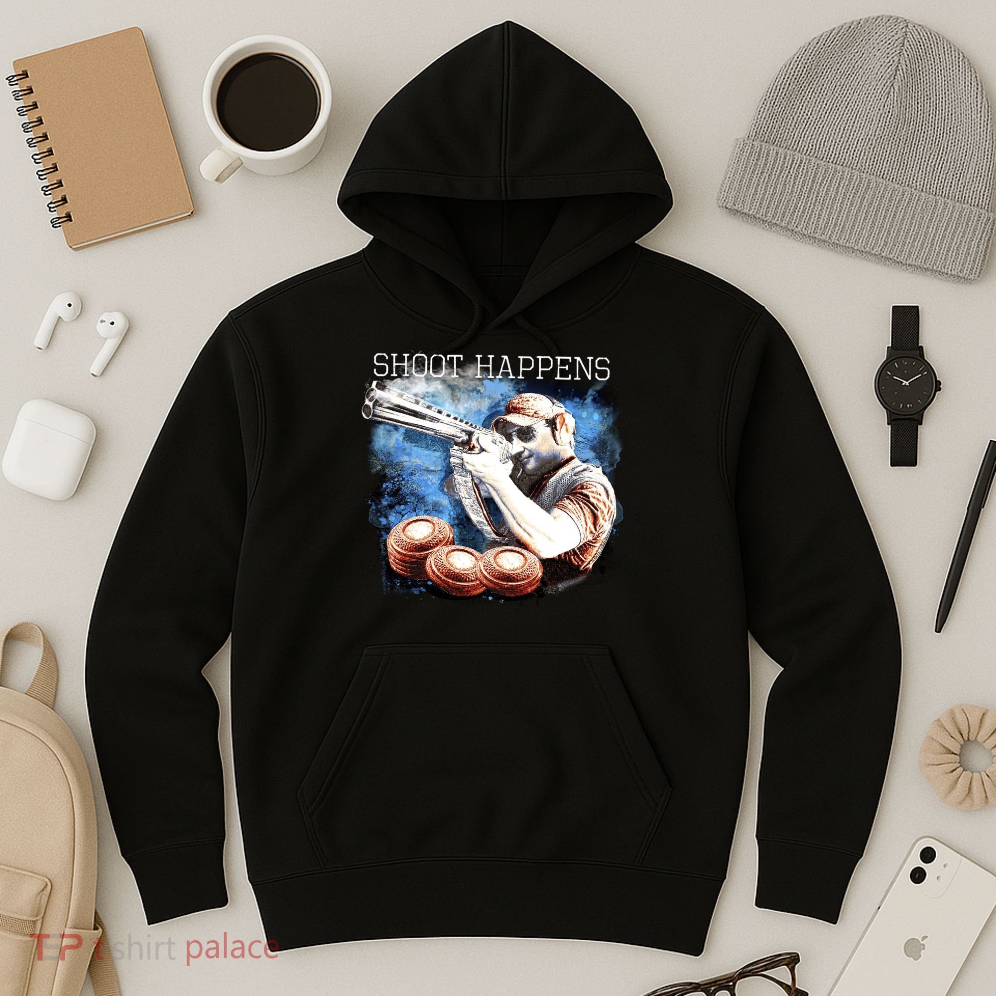 Shoot Happens Funny Trap Shooting Hoodie