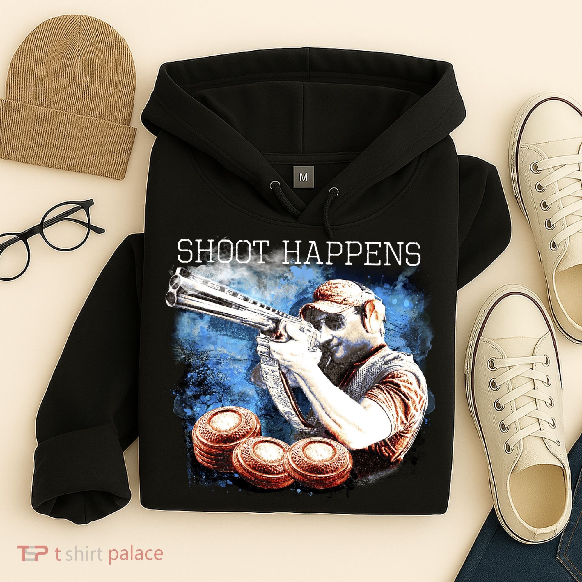 Shoot Happens Funny Trap Shooting Hoodie