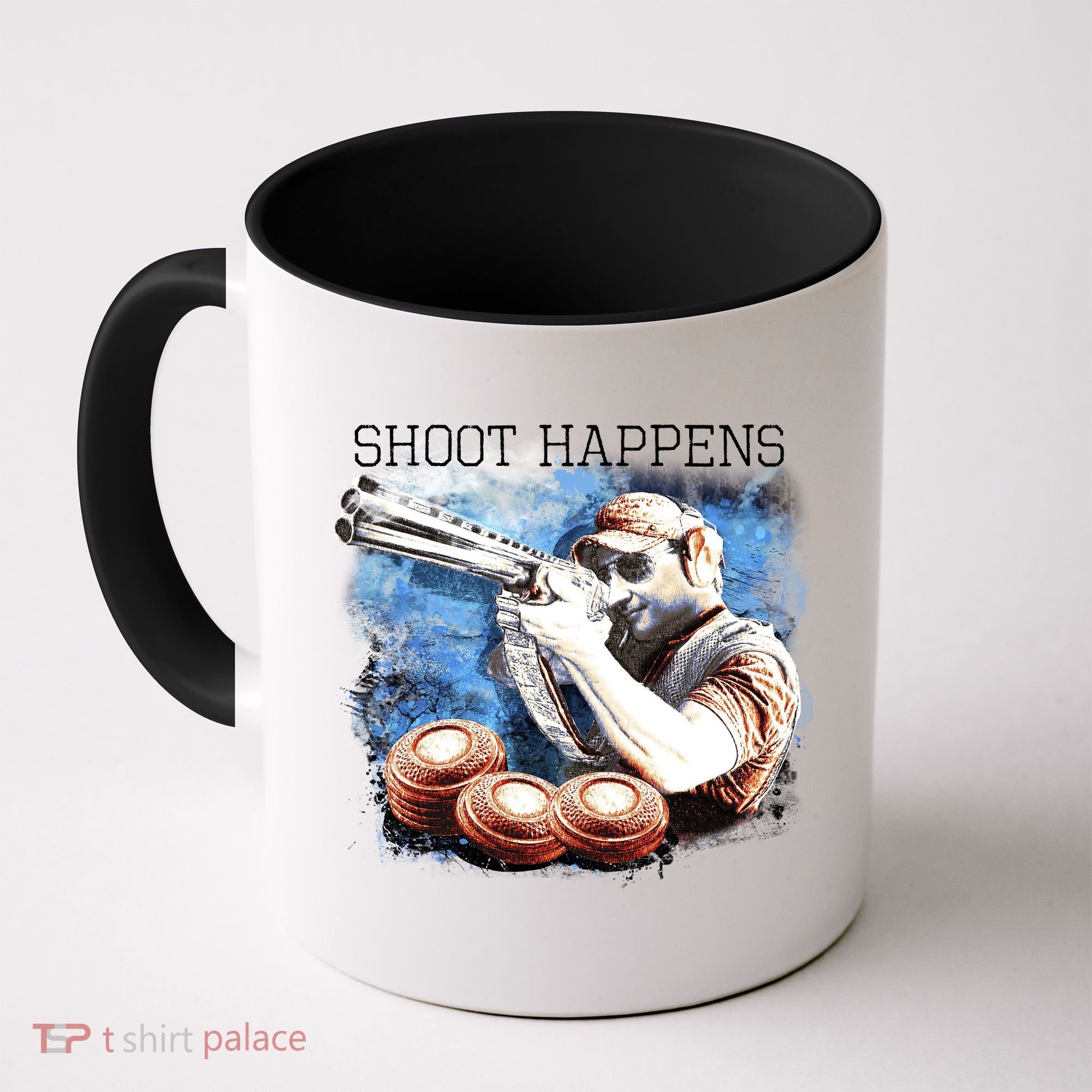 Shoot Happens Funny Trap Shooting Coffee Mug