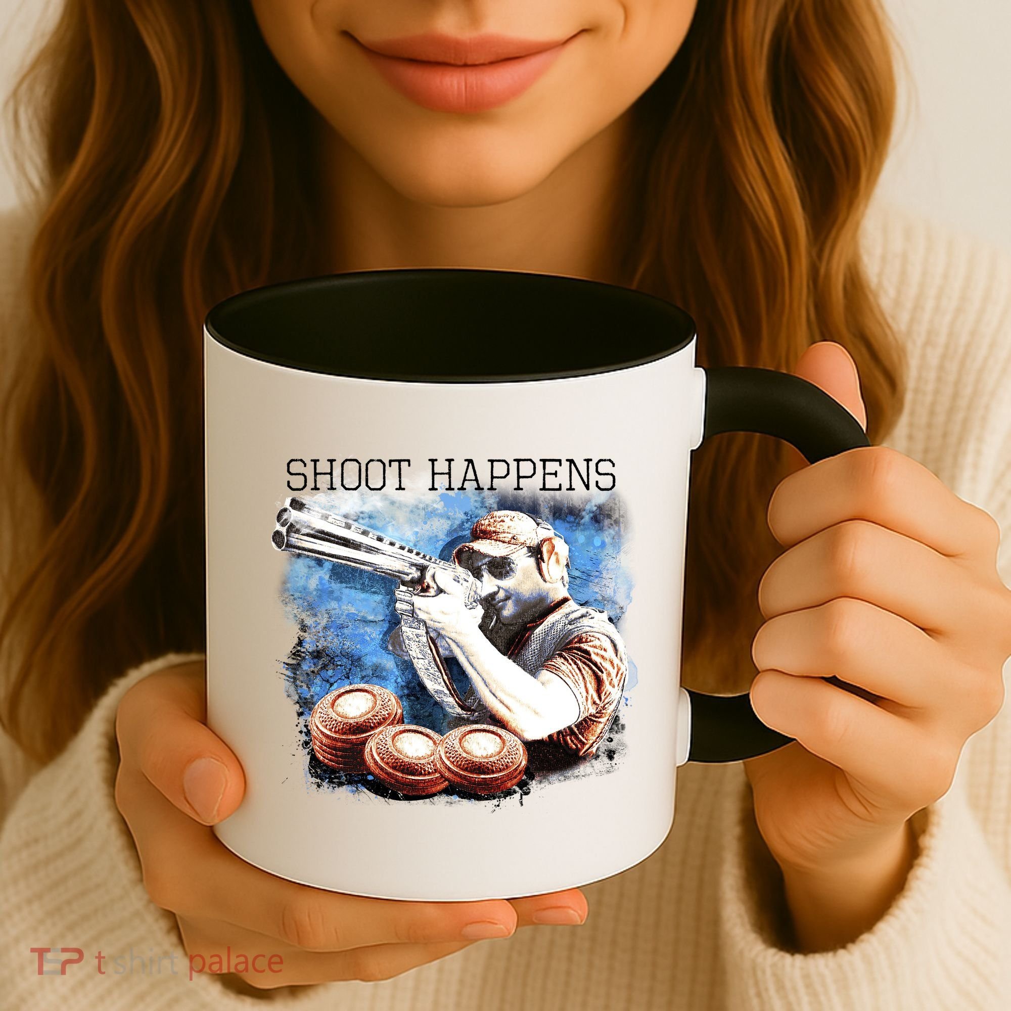 Shoot Happens Funny Trap Shooting Coffee Mug