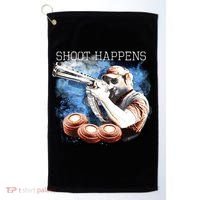 Shoot Happens Funny Trap Shooting Golf Towel thumb 0
