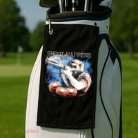 Shoot Happens Funny Trap Shooting Golf Towel thumb 2
