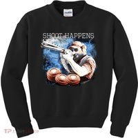 Shoot Happens Funny Trap Shooting Kids Sweatshirt thumb 0