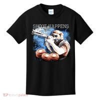 Shoot Happens Funny Trap Shooting Kids T-Shirt thumb 0
